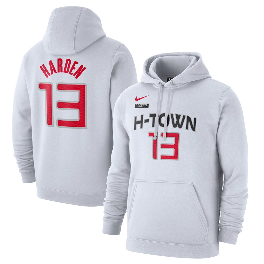 NBA Houston Rockets 13 James Harden Nike 201920 City Edition Name Number Pullover Hoodie White